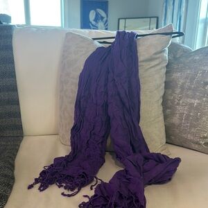 Purple scarf.